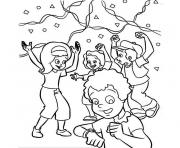 Coloriage enfants font la fete